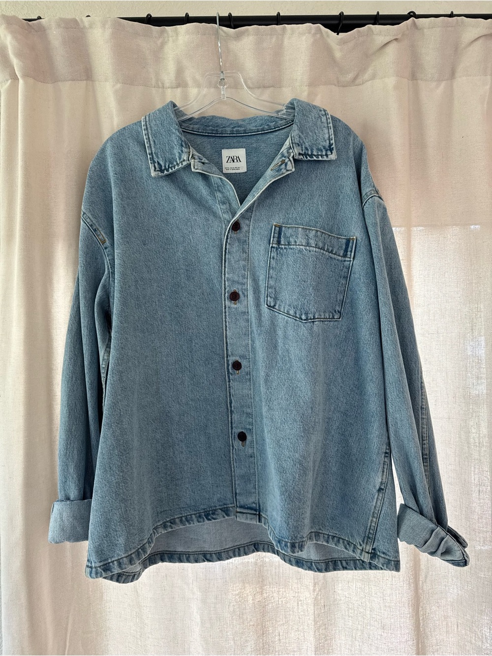 Zara men’s blue denim shirt Size xl